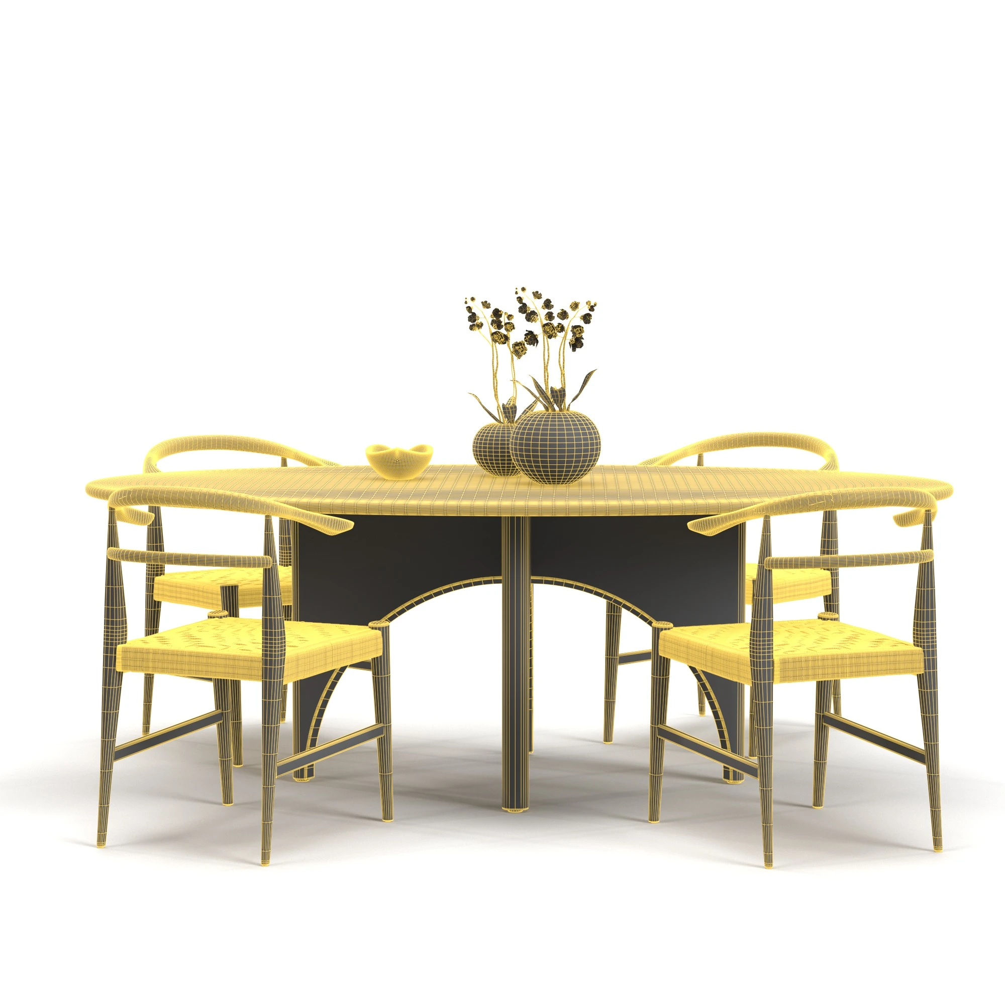 Dining set 03 3D Model_07